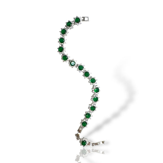 Green Gemstone Bracelet - Radiant Emerald Design