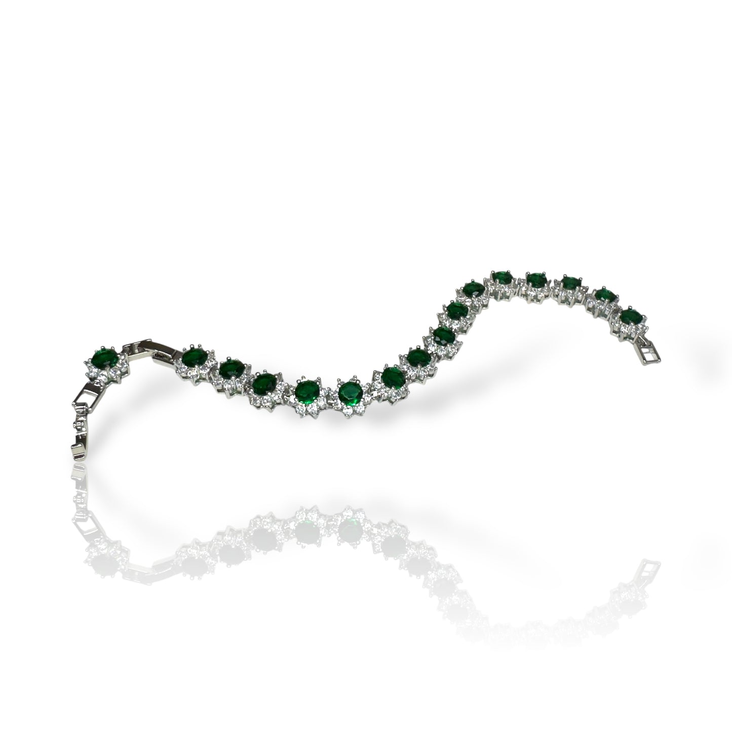 Green Gemstone Bracelet - Radiant Emerald Design