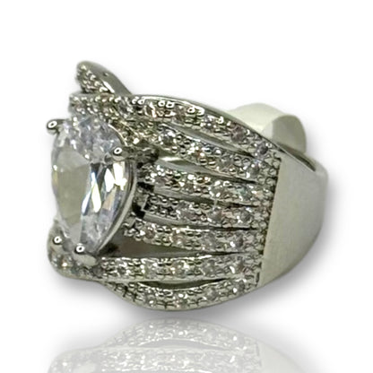 Crystal Teardrop Ring - Sparkling Elegance