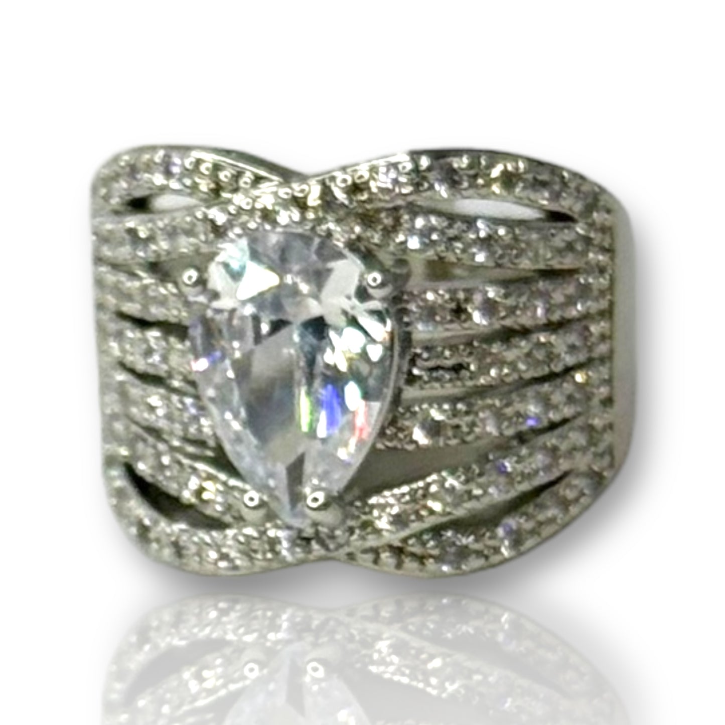 Crystal Teardrop Ring - Sparkling Elegance