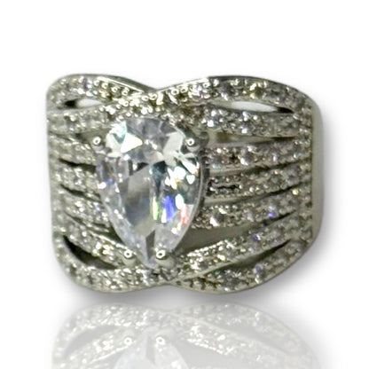 Crystal Teardrop Ring - Sparkling Elegance