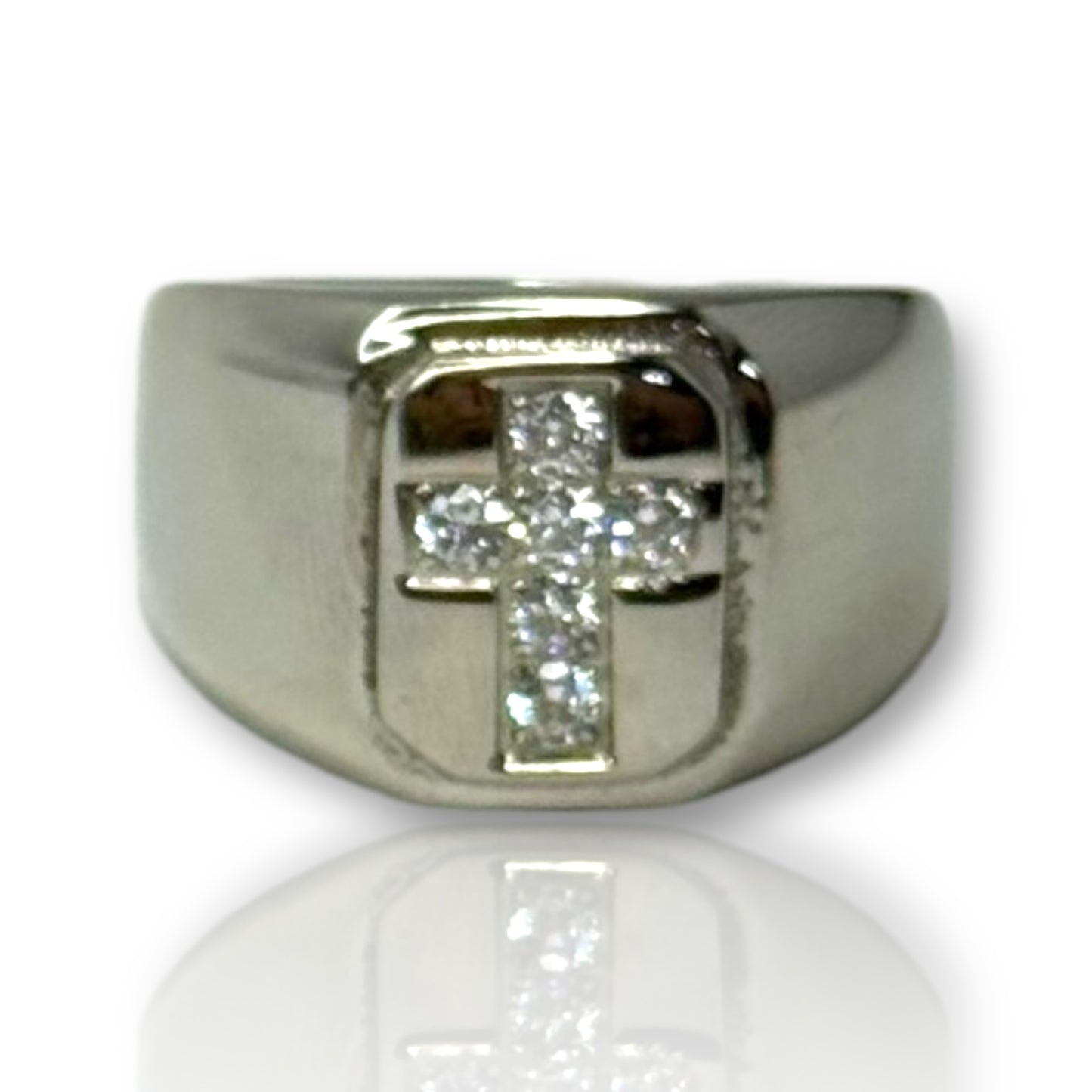 Silver and Gold Cross Ring - Elegant Faith