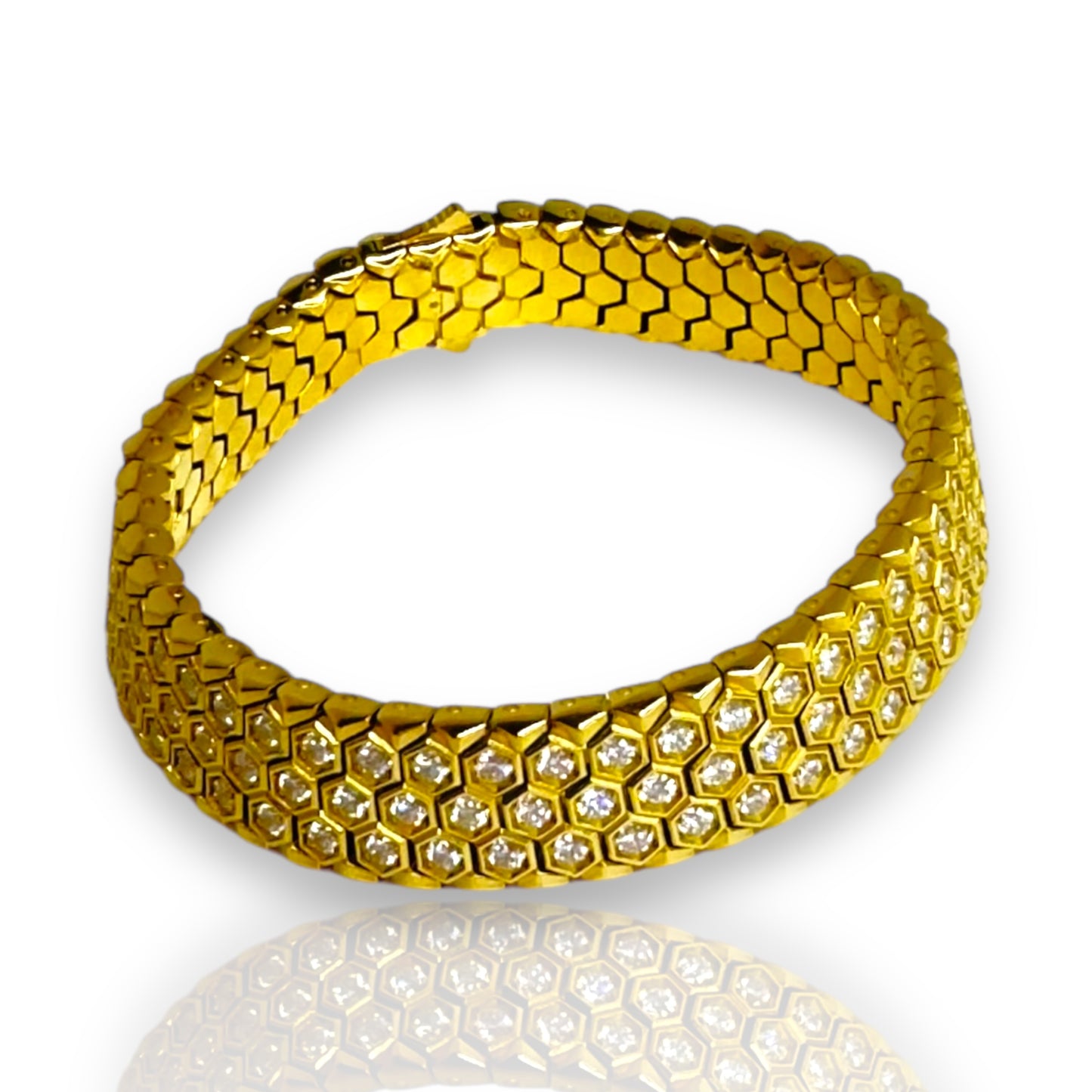 Gold Cubic Bracelet - Radiant Luxury