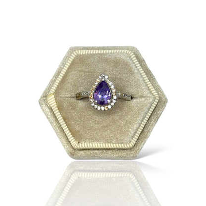 Amethyst and Blue Sapphire Ring - Elegant Gemstone Collection